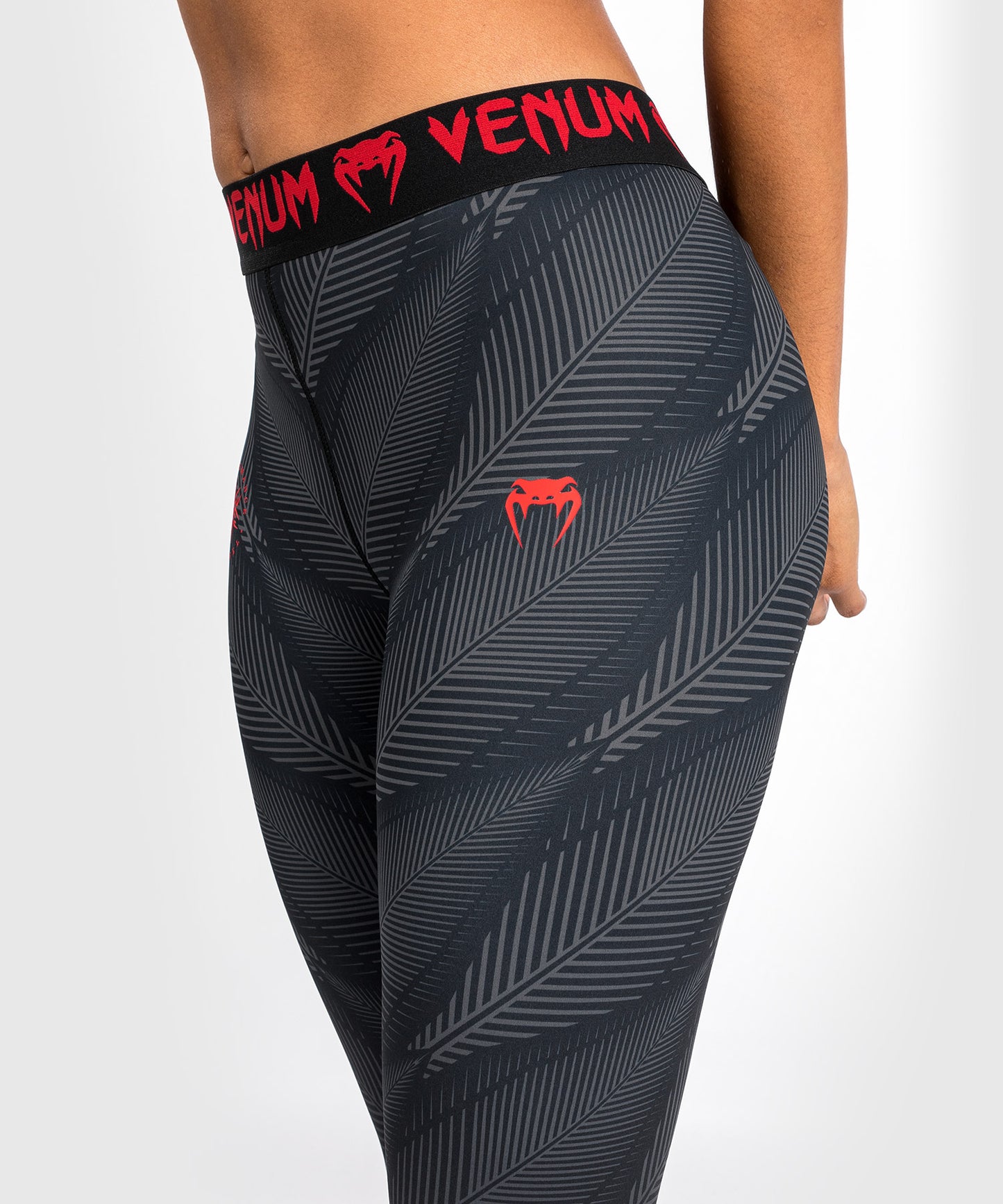 Venum Defender Leggings Women Black Red - FIGHTWEAR SHOP EUROPE