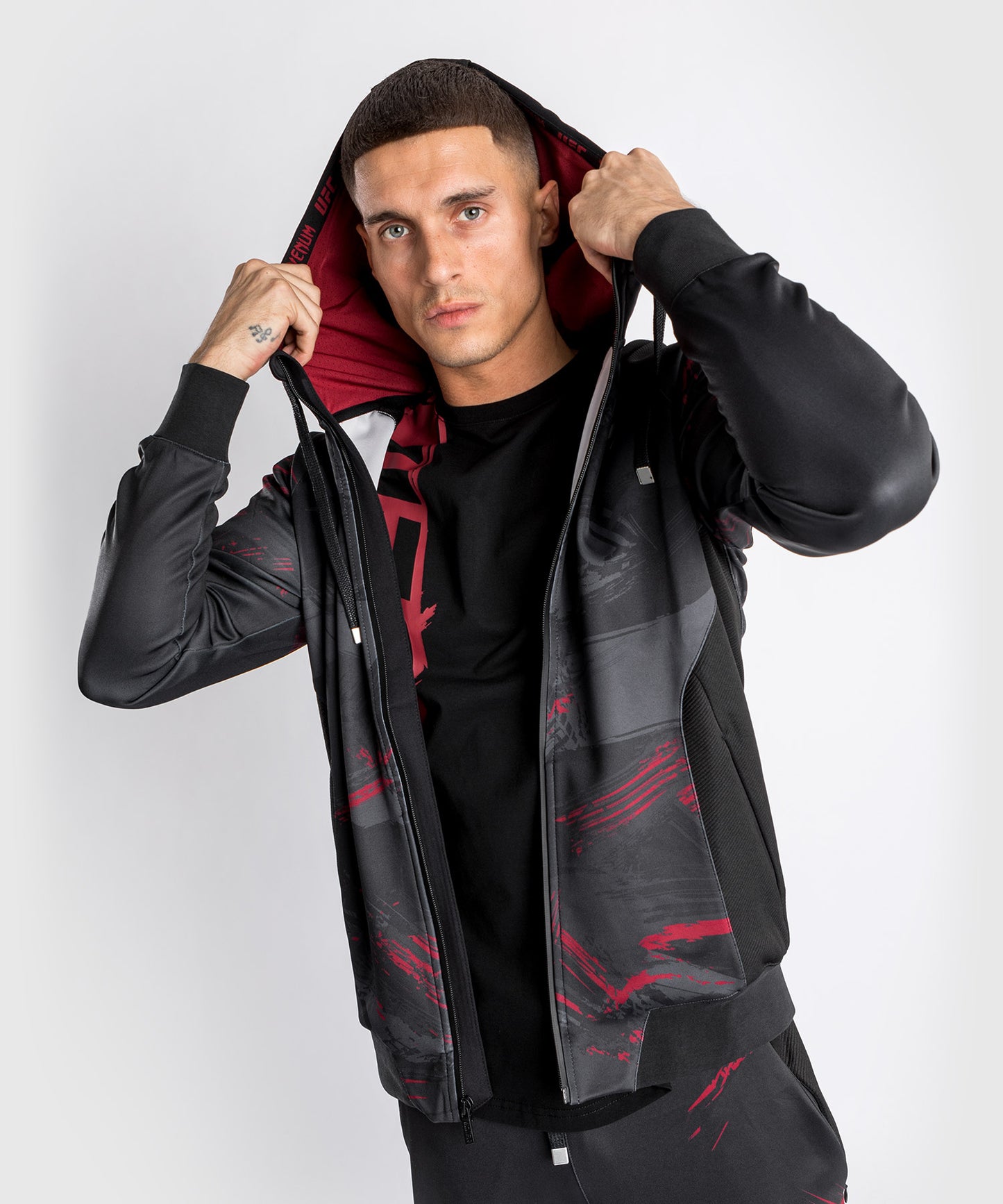 UFC Venum Authentic Fight Week 2.0 Men's Zipped Hoodie - Black/Red