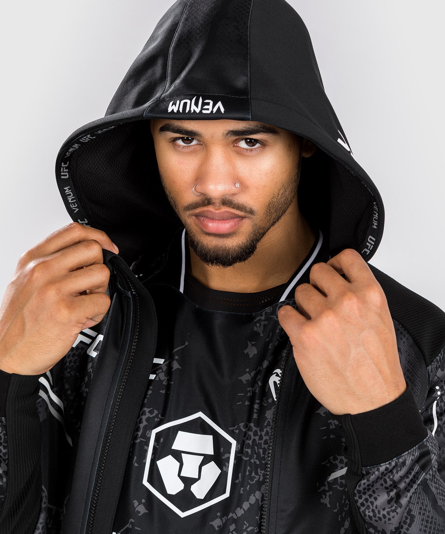 UFC Adrenaline by Venum Authentic Fight Night Men’s Walkout Hoodie - Black