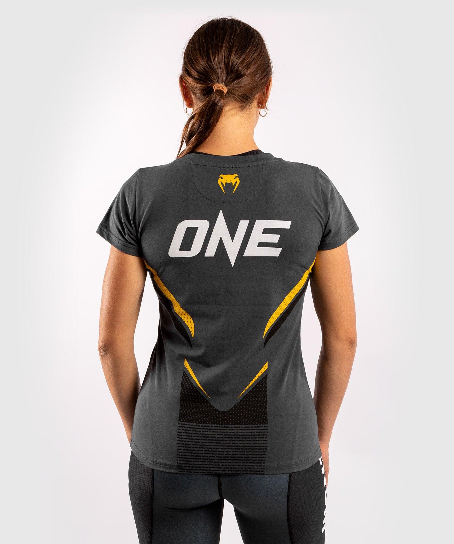 Venum ONE FC Impact T-shirt - for women - Grey/Yellow Picture 2