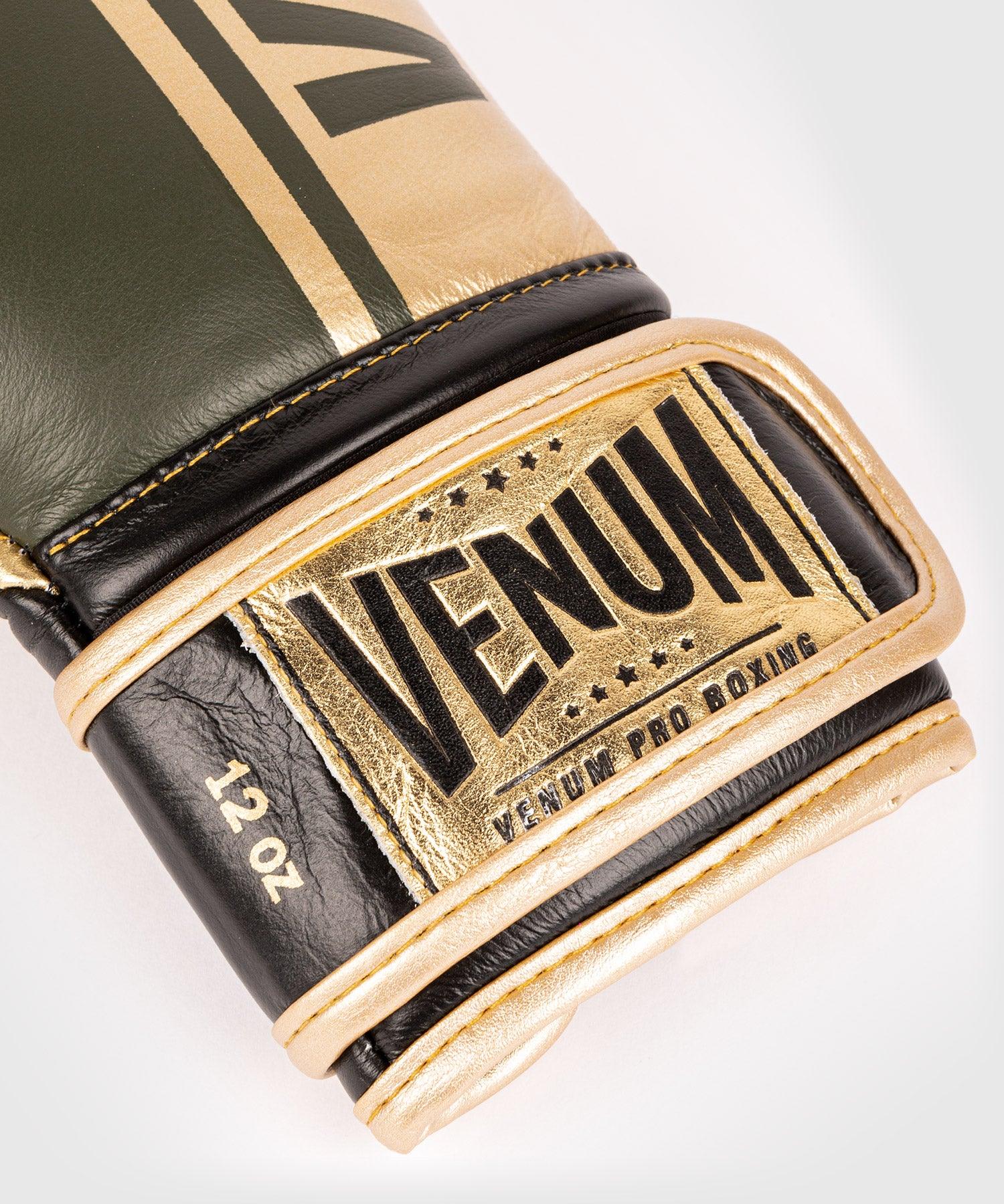 Venum Shield Pro Boxing Gloves Velcro - Khaki/Gold Picture 3