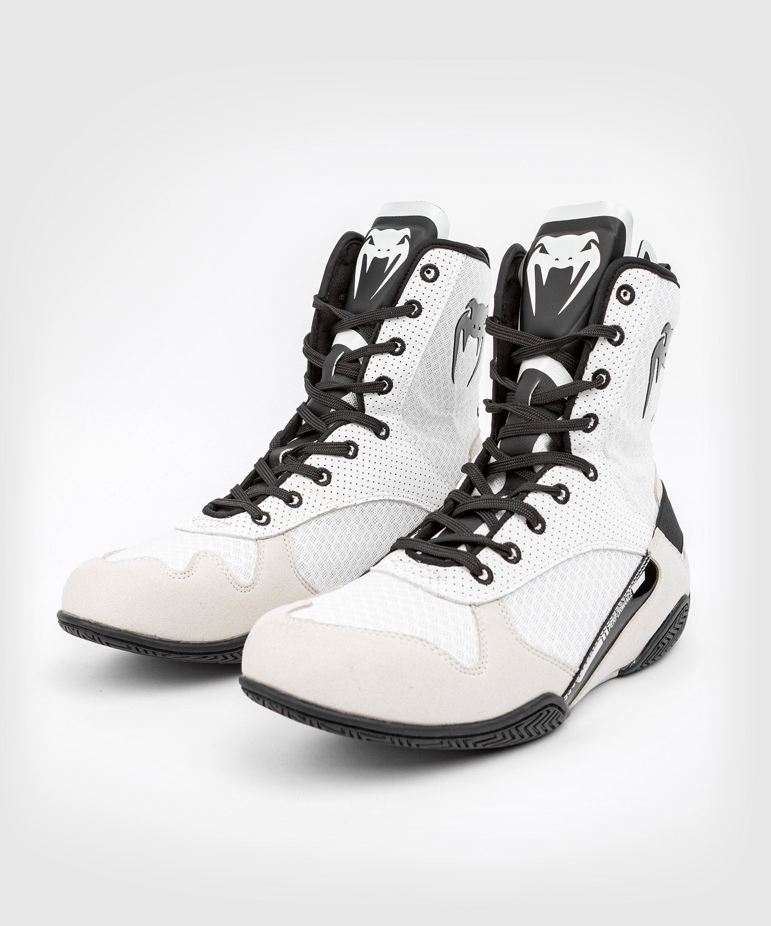 White and black boxing boots cheap