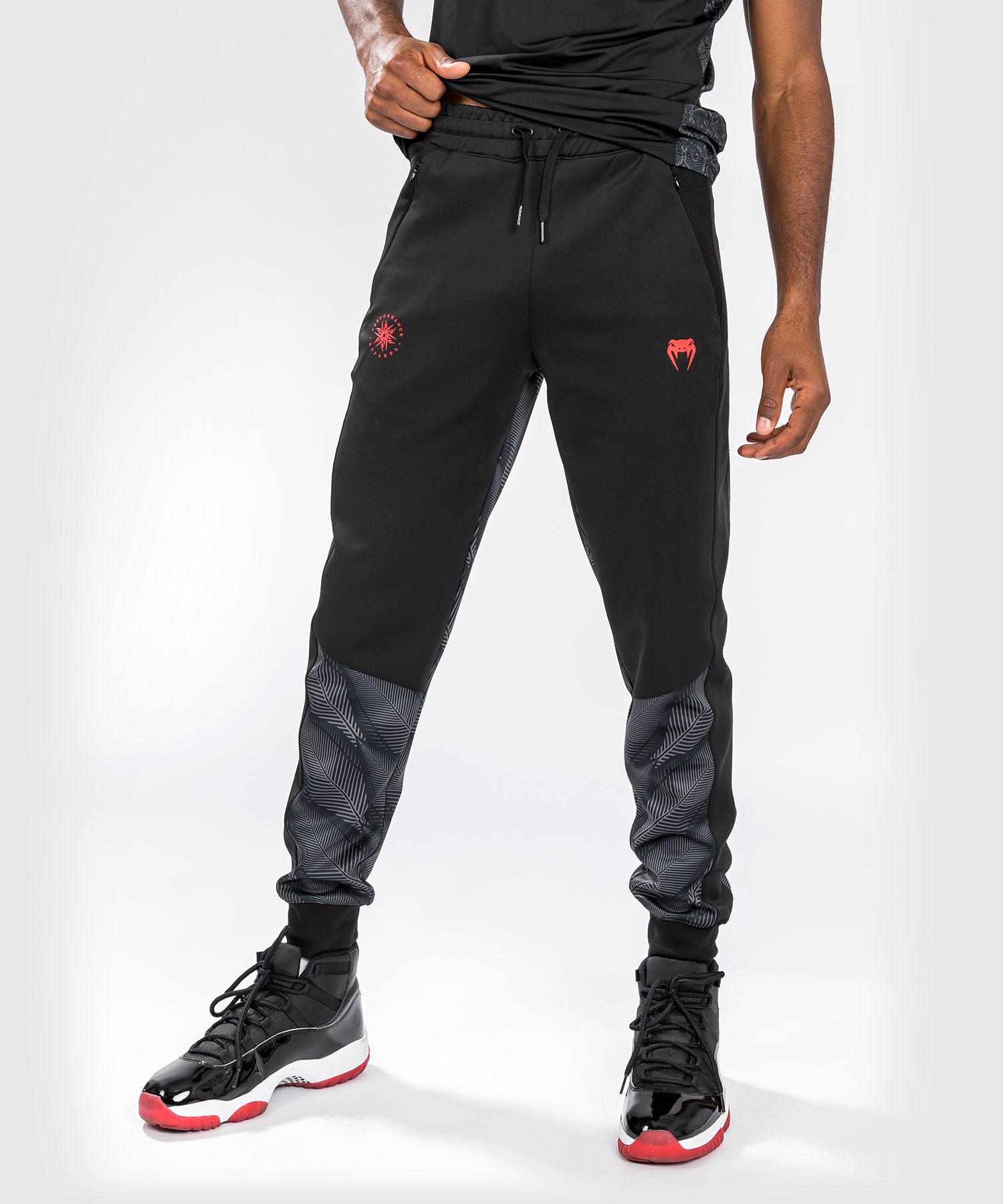 Black red joggers discount