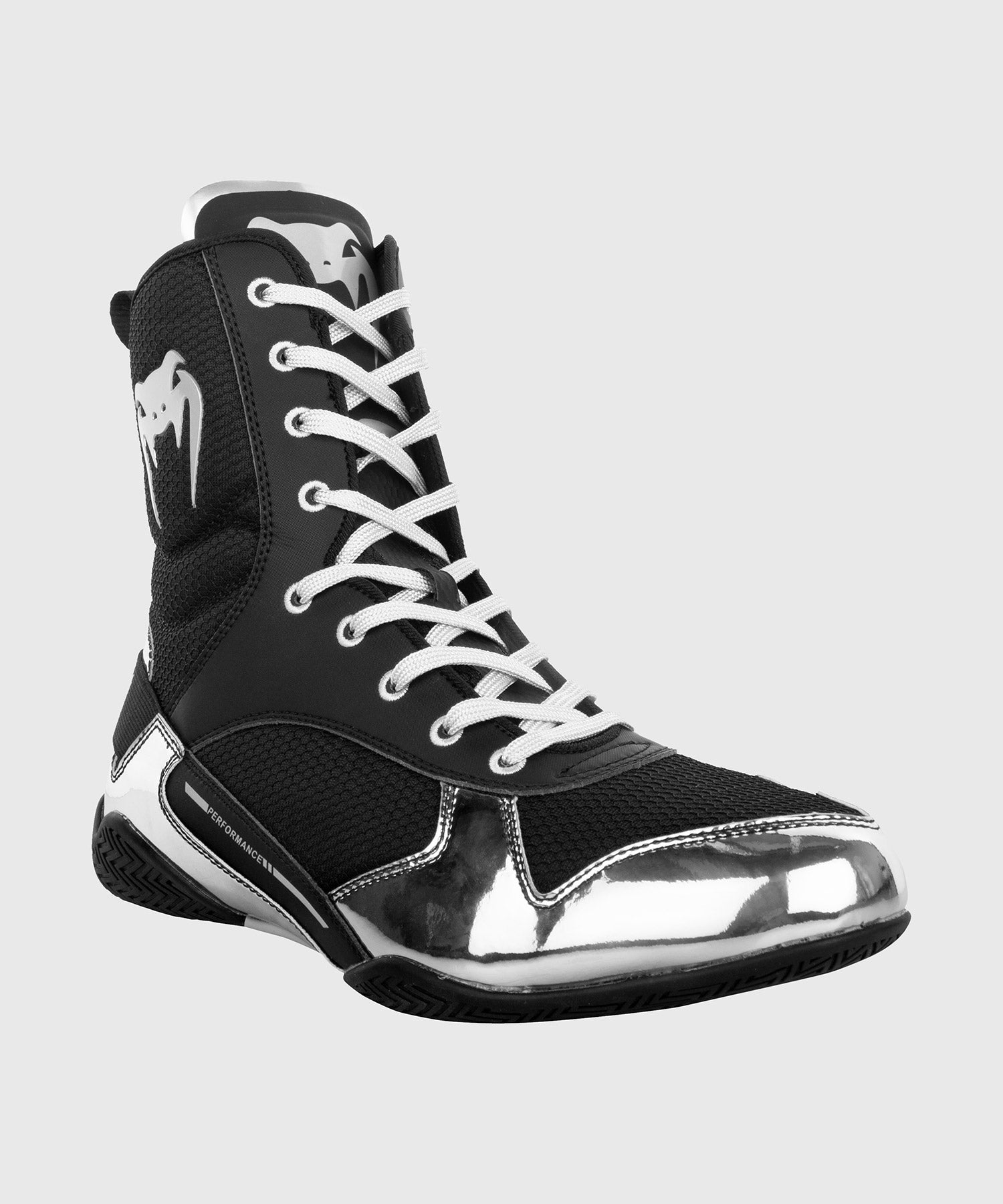 Black and silver boxing boots hot sale