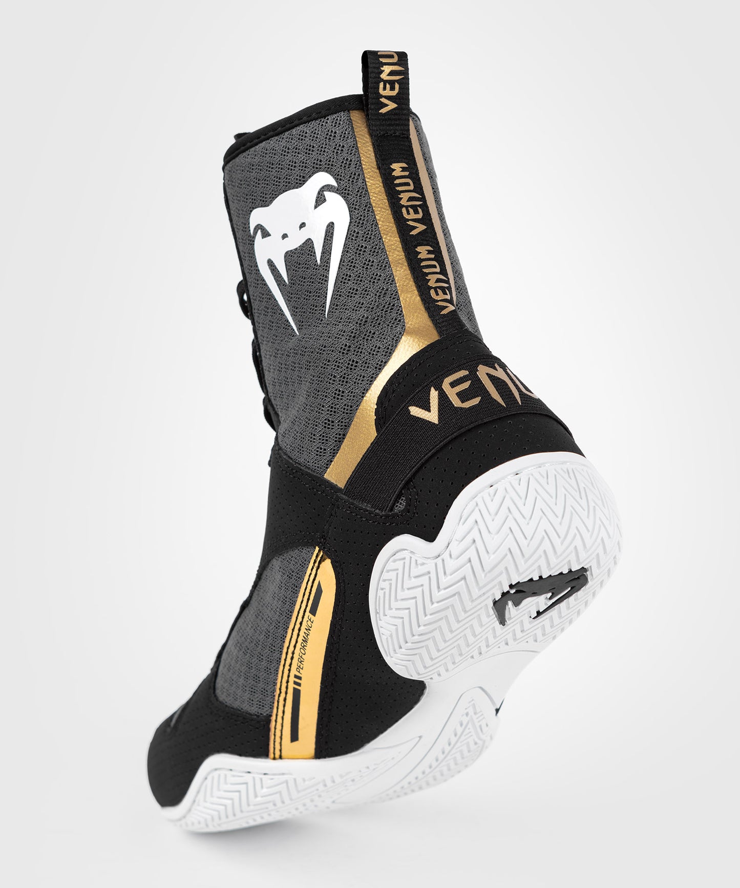 Venum Elite Boxing Shoes - Black/White/Gold