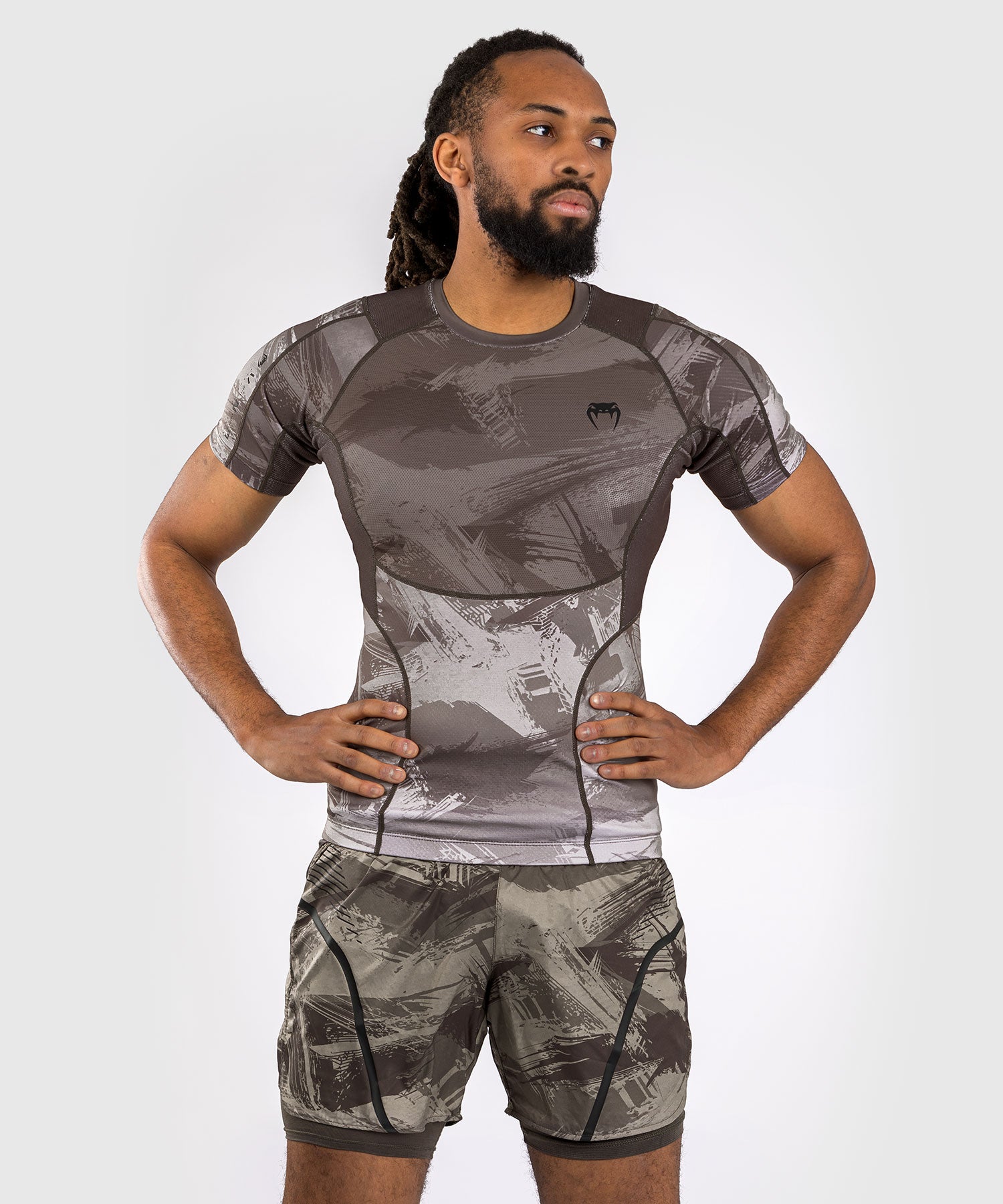 Venum Electron 3.0 Short Sleeve Rashguard Sand