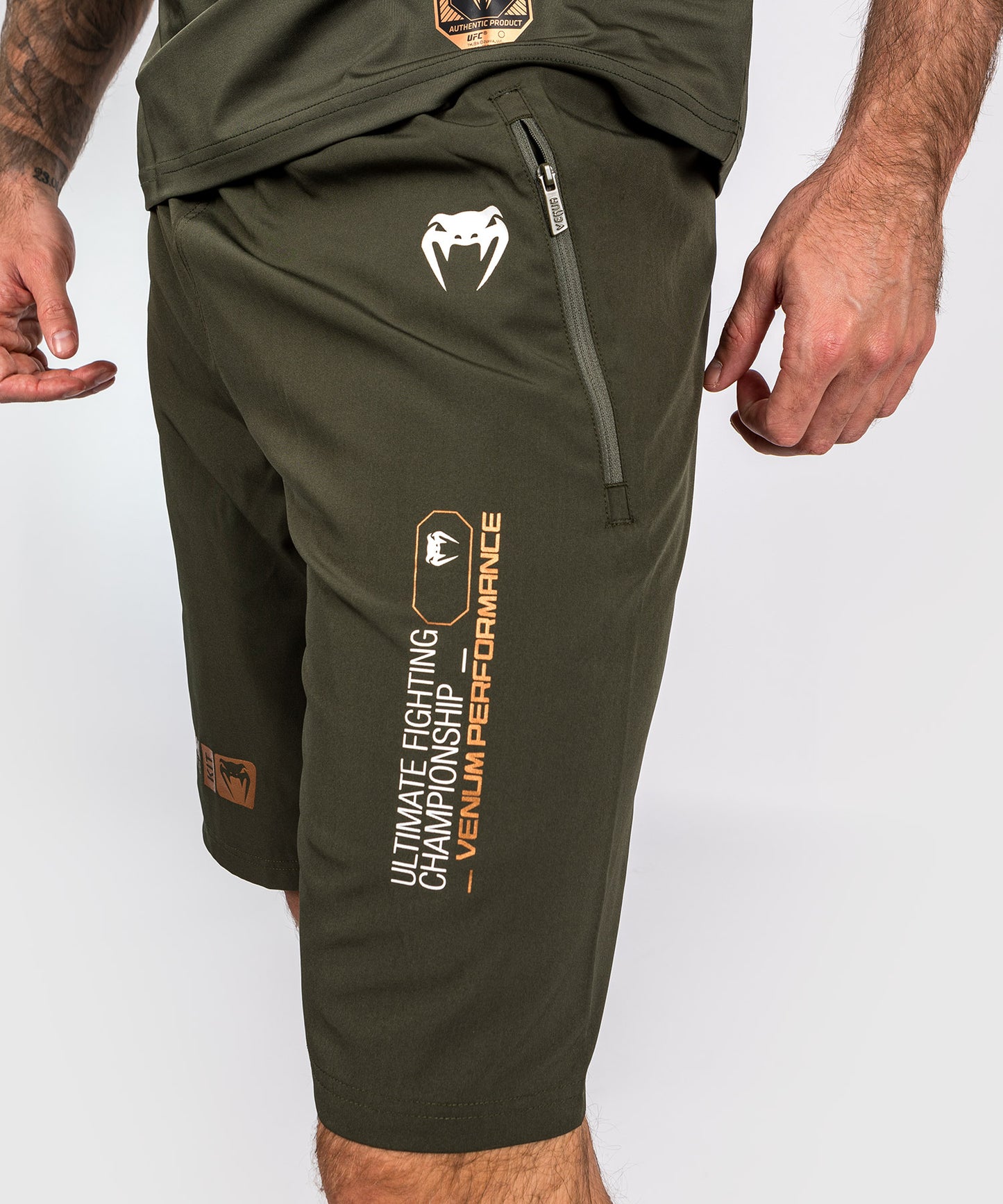 UFC Adrenaline by Venum Fight Week Men’s Performance Shorts - Khaki/Bronze