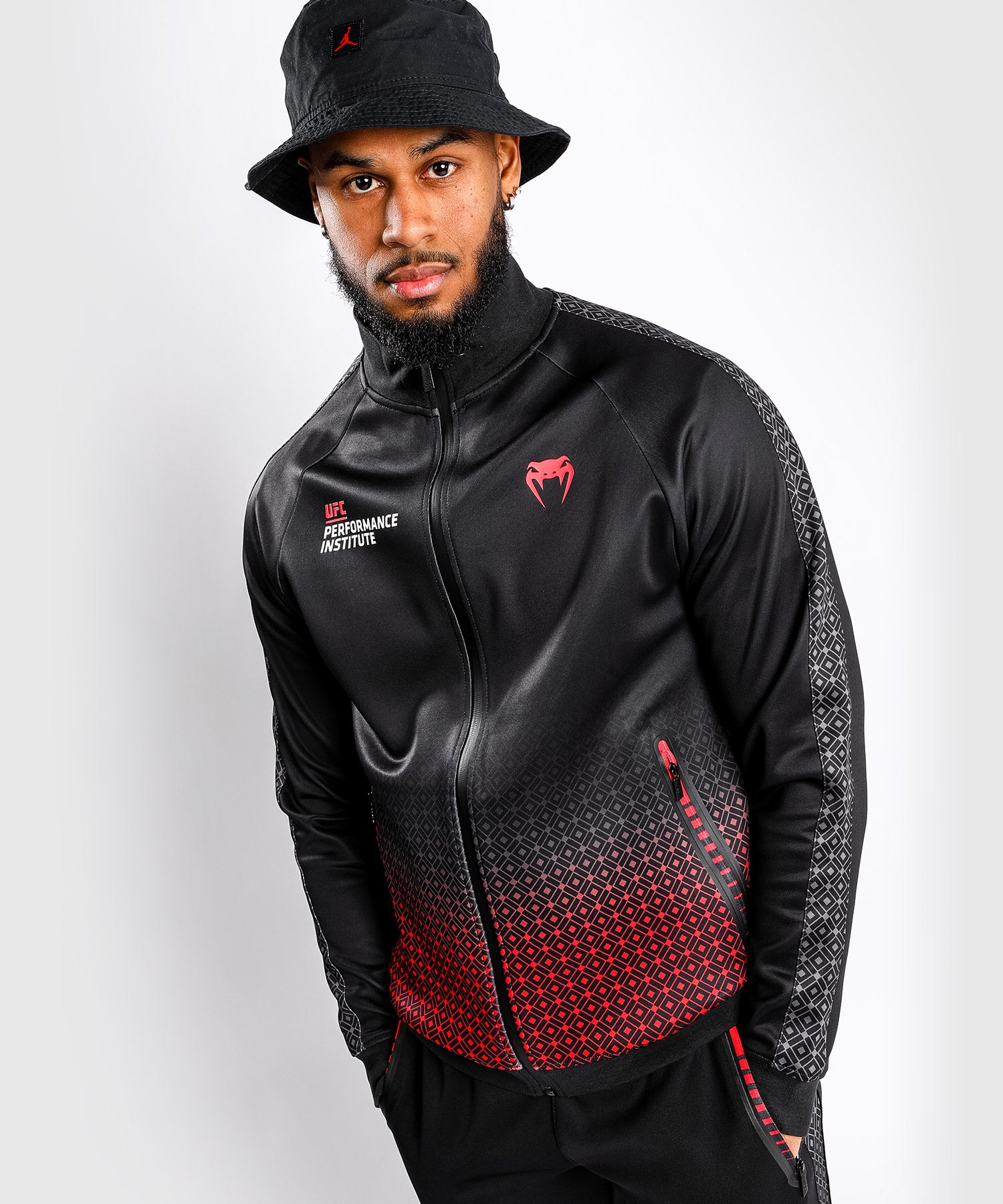 UFC Venum Performance Institute Track Jacket Black Red