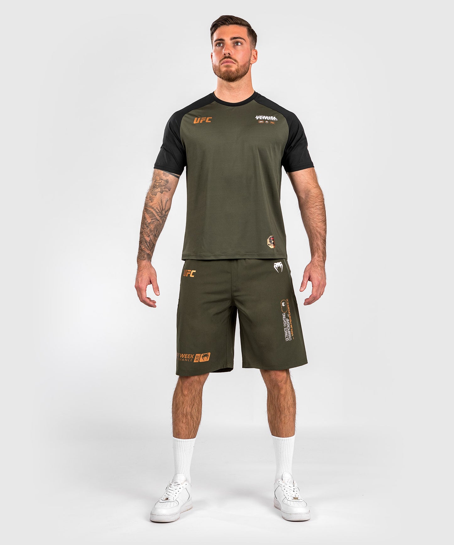UFC Adrenaline by Venum Fight Week Men’s Performance Shorts - Khaki/Bronze