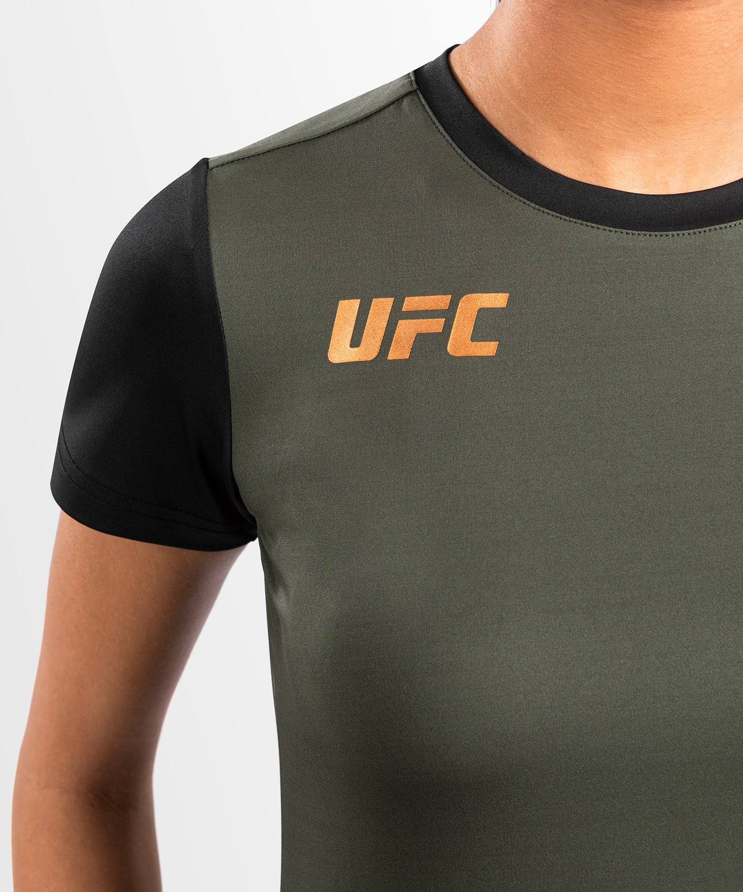 UFC Adrenaline by Venum Fight Week  Women’s Dry-Tech T-shirt - Khaki/Bronze