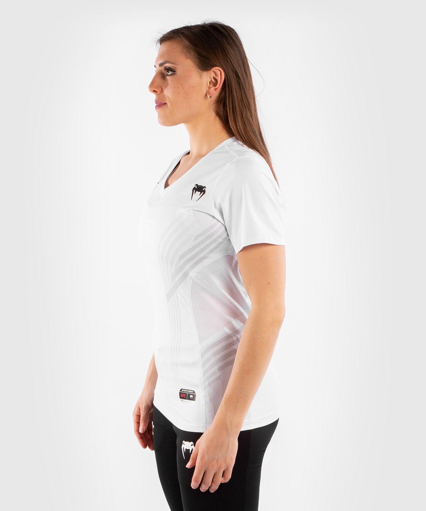 Camiseta Técnica Para Mujer Personalizada UFC Venum Authentic Fight Night - Blanco