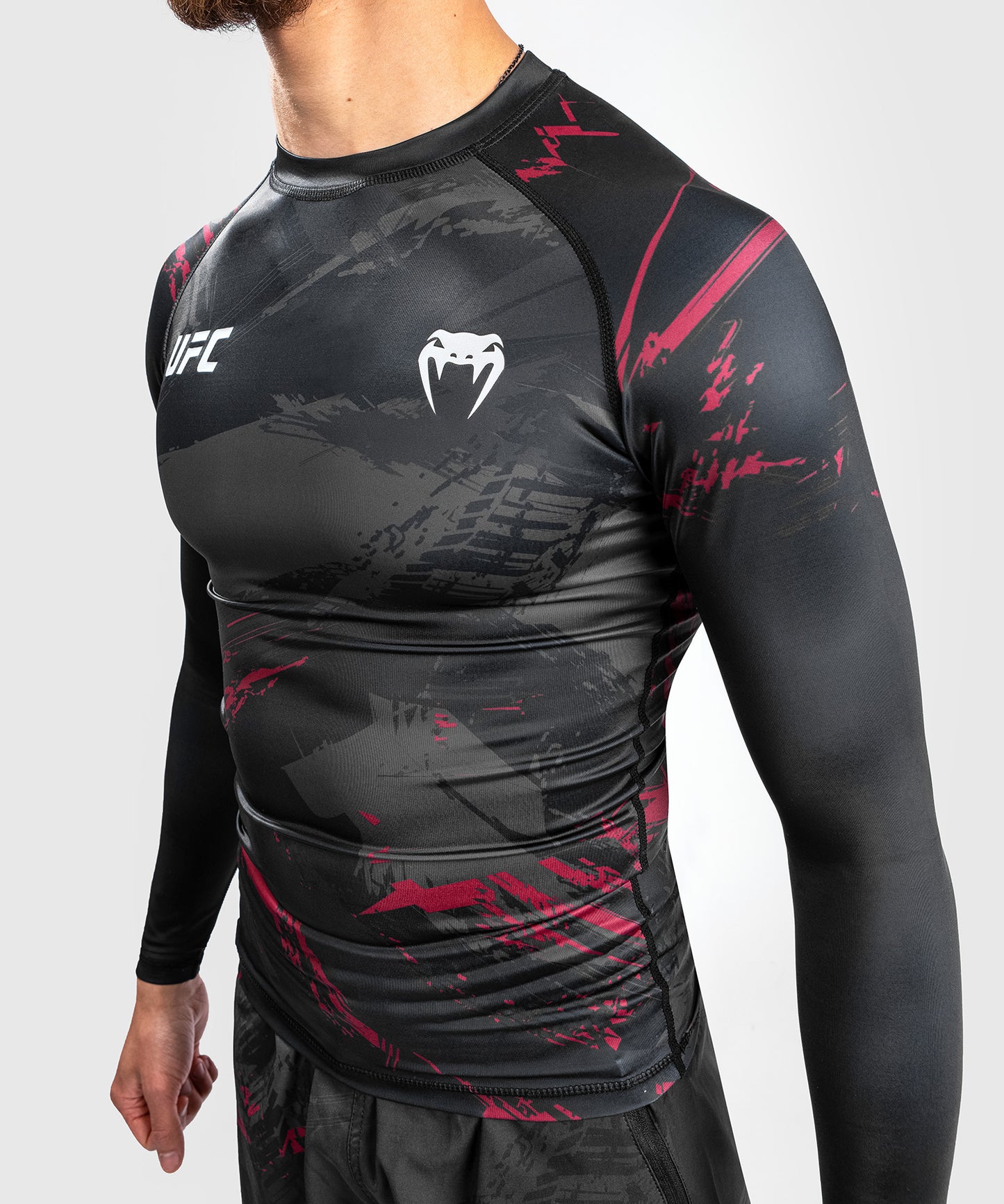 UFC Venum Authentic Fight Week Men’s 2.0 Performance Long Sleeve Rash Guard - Black/Red