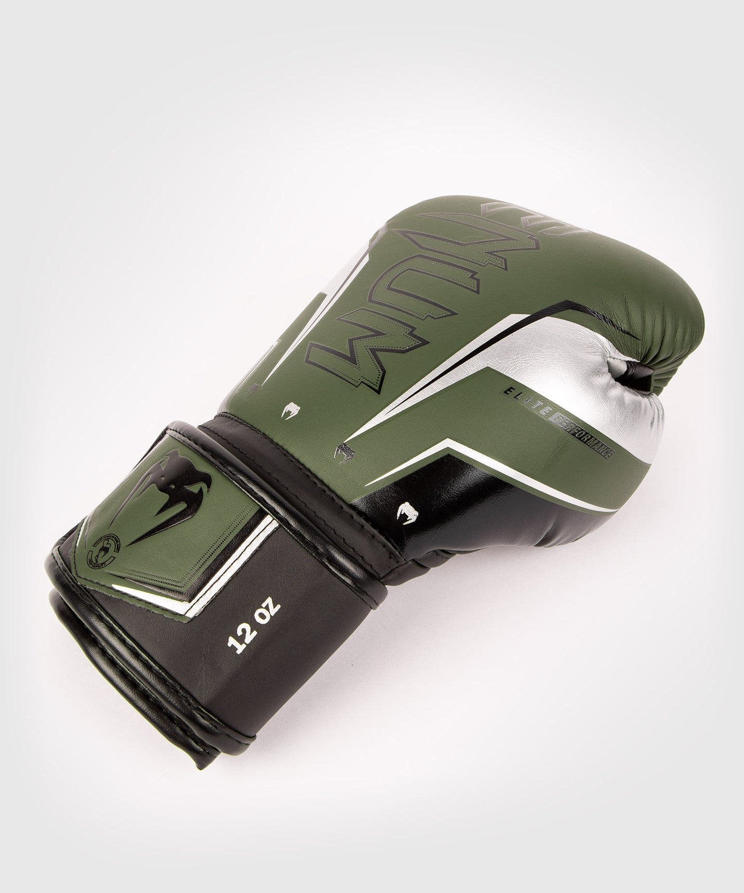 Venum Elite Evo Boxing Gloves - Khaki/Silver