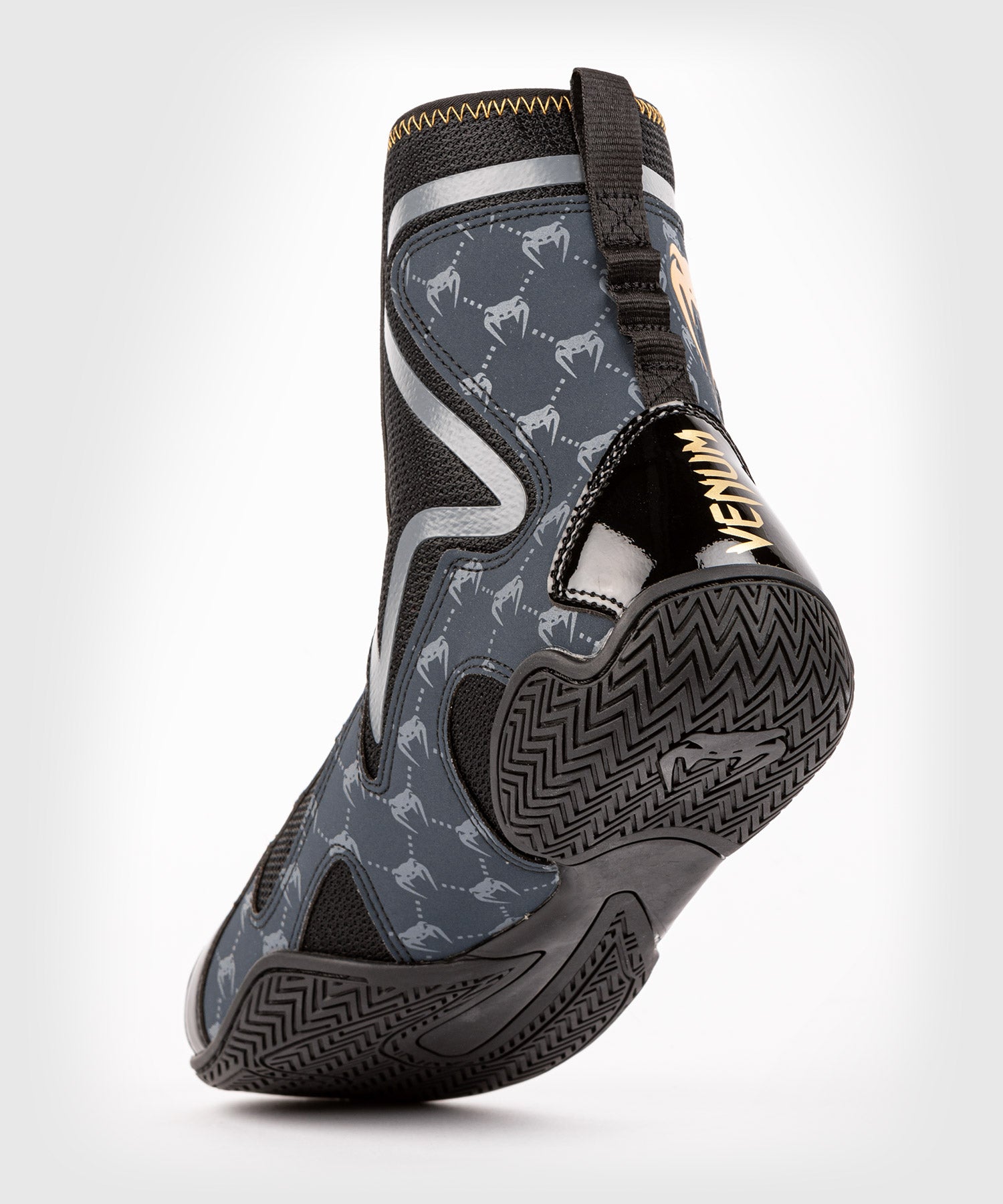 Venum Elite Evo Monogram Boxing Shoes – Black/Navy Blue - Venum Venum Elite Evo Monogram Boxing Shoes – Black/Navy Blue - Venum