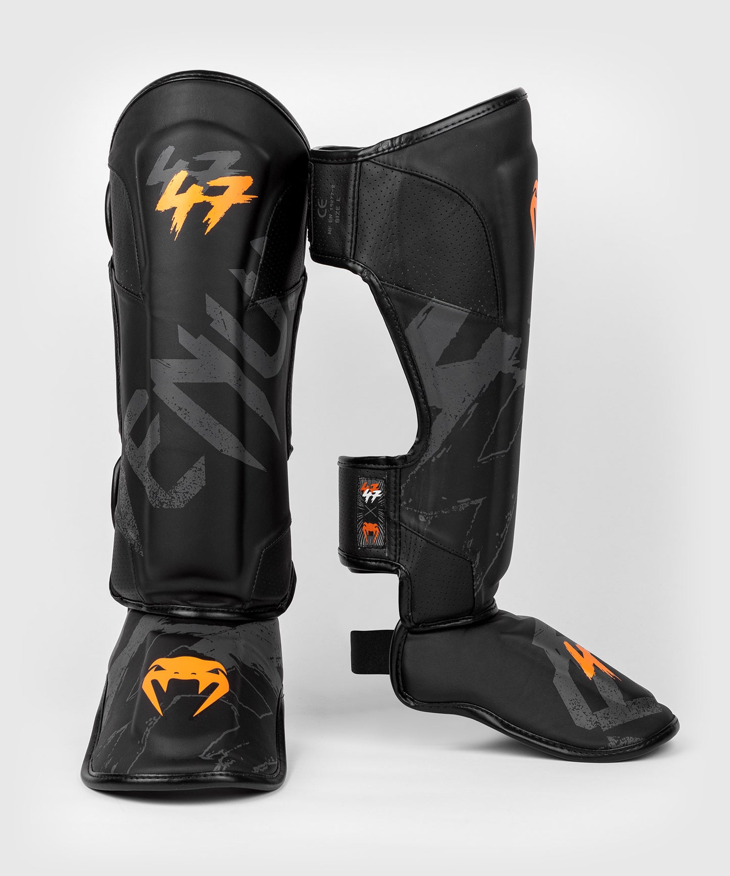 Venum S47 Shinguards - Black/Orange