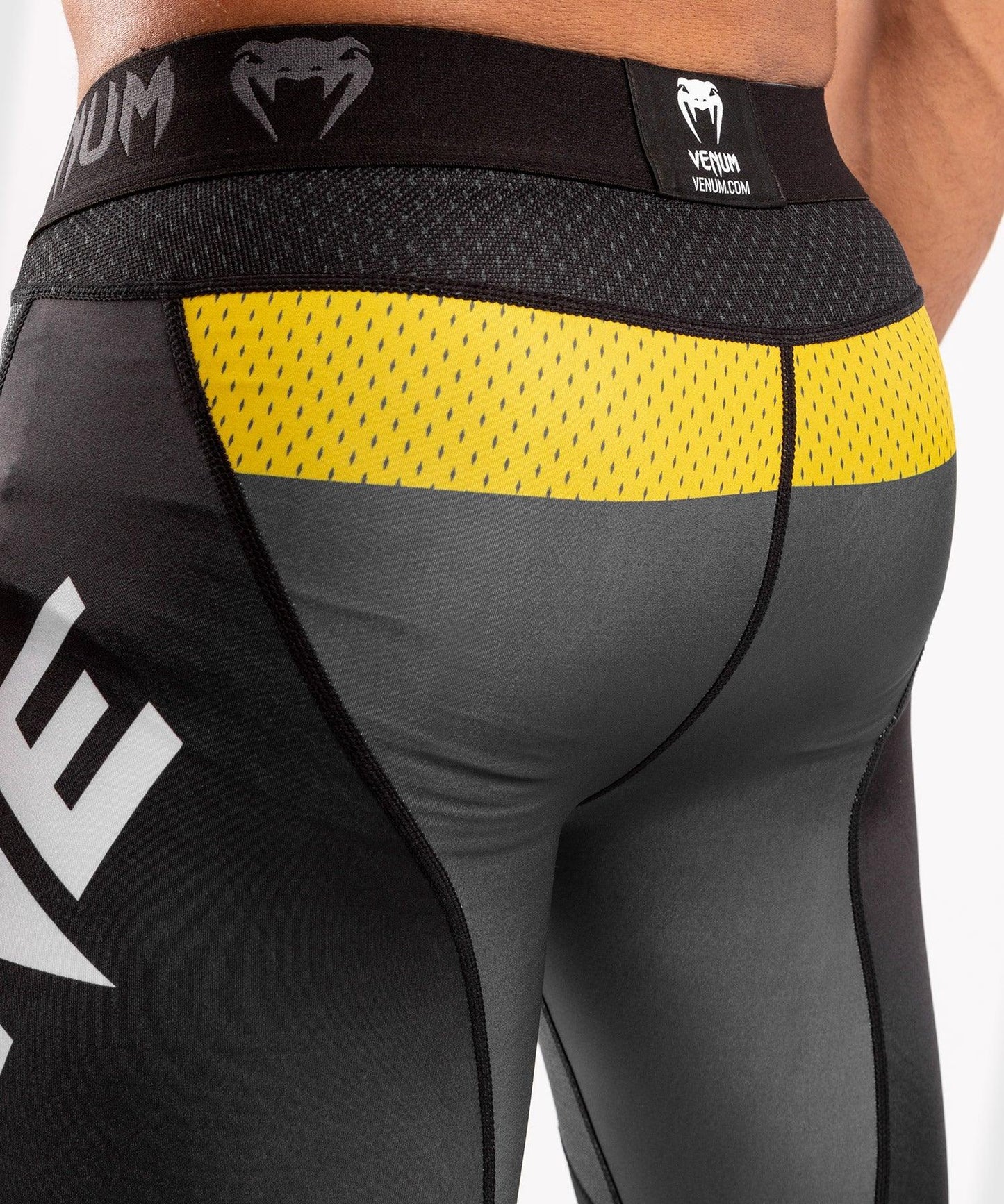 Venum ONE FC Impact Compresssion Tights - Grey/Yellow Picture 7