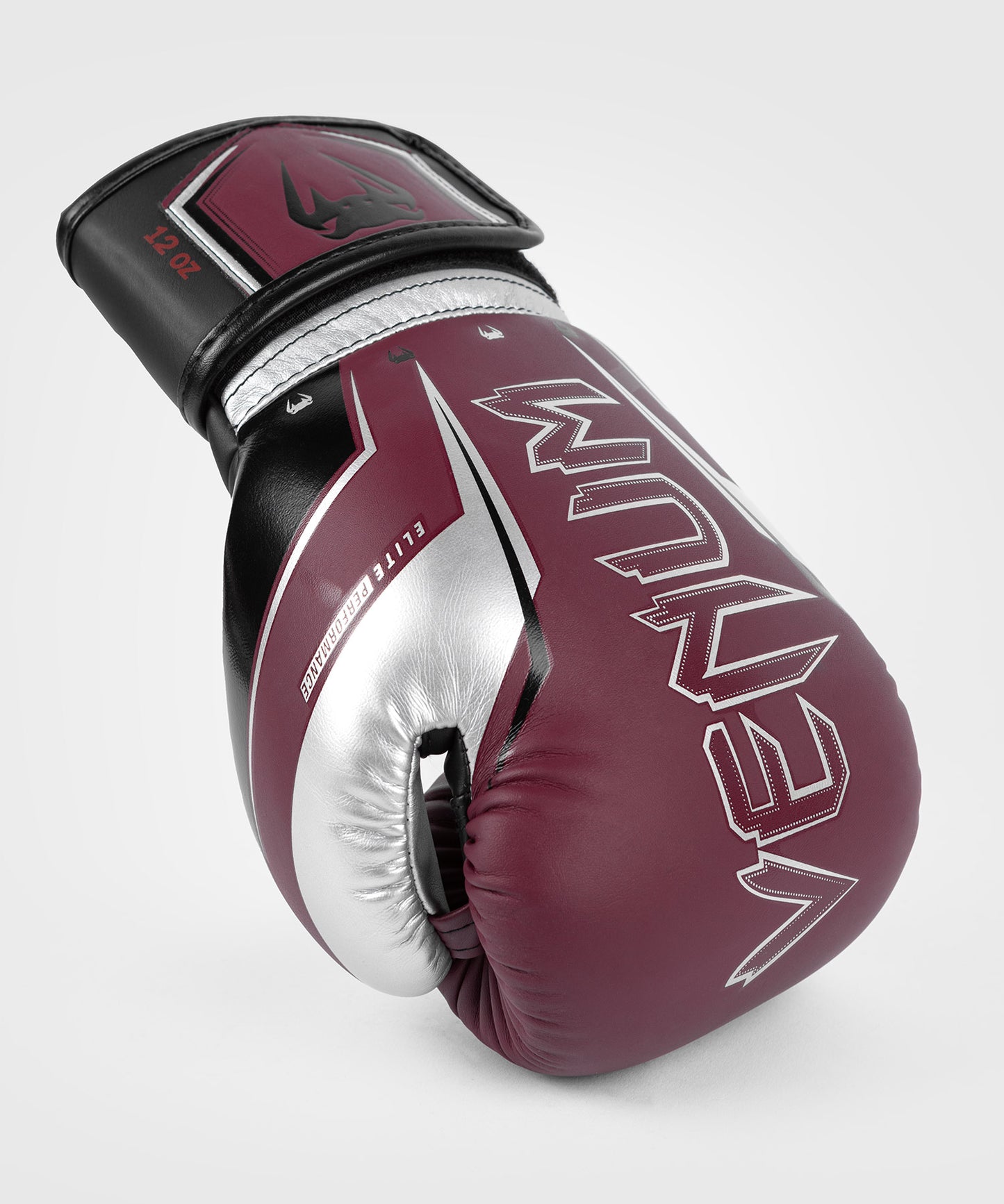 Venum Elite Evo Boxing Gloves - Burgundy/Silver