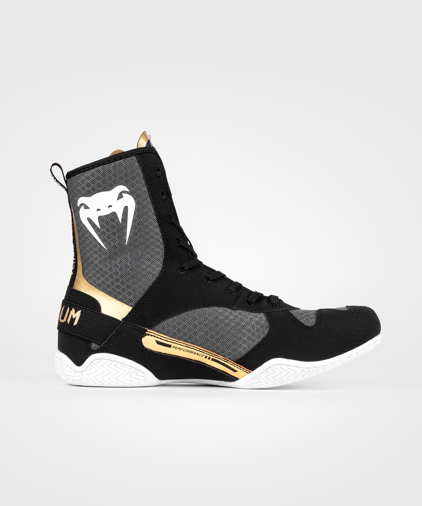 Venum Elite Boxing Shoes - Black/White/Gold