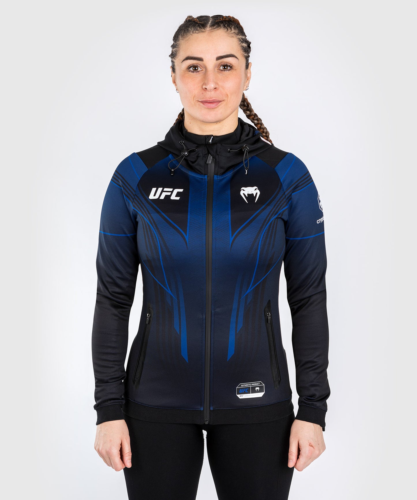 UFC Venum Personalized Authentic Fight Night 2.0 Kit by Venum Women's Walkout Hoodie - Midnight Edition